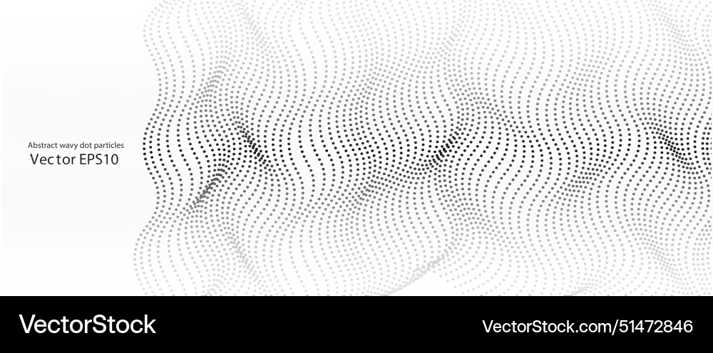 Flowing dots particles wave pattern 3d curve Flowing dots particles wave pattern 3d curve vector image