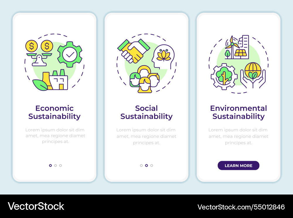 Food sustainability onboarding mobile app screen Food sustainability onboarding mobile app screen vector image