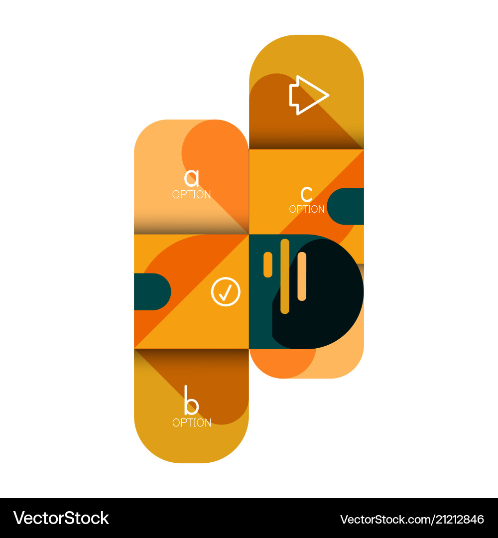 Infographics option and step by in rounded Vector Image