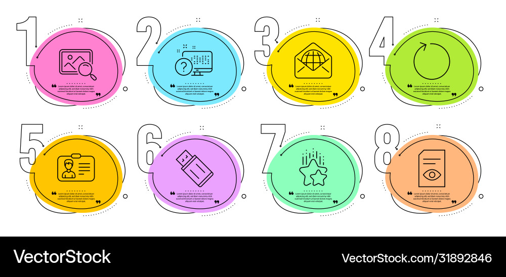 Loop view document and identification card icons Loop view document and identification card icons vector image