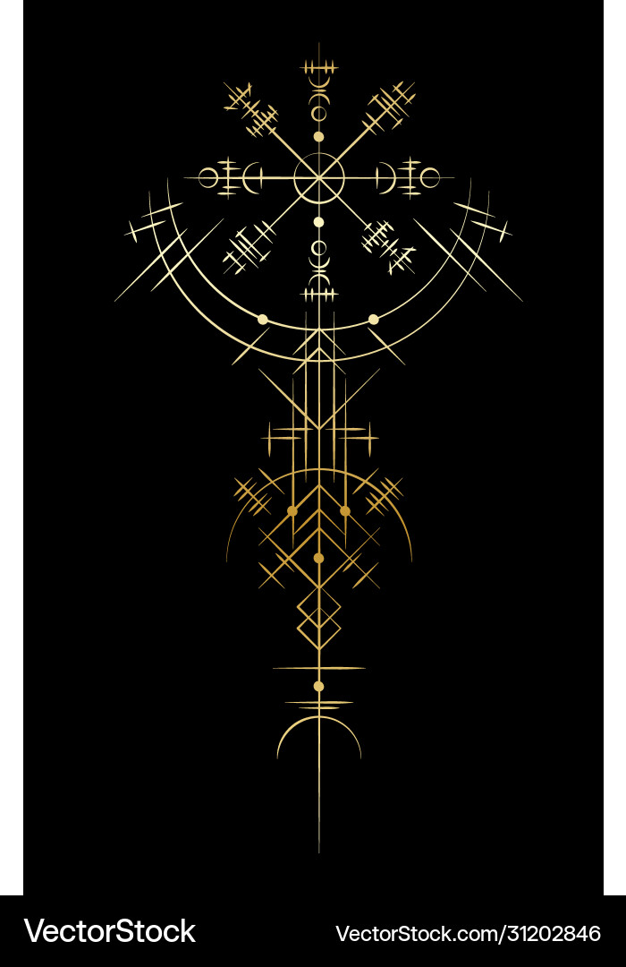 Magic ancient viking art deco vector image