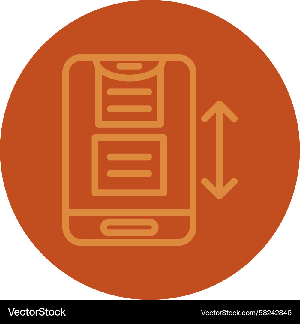 Multi-Colored Scroll Line Icon Vector Image