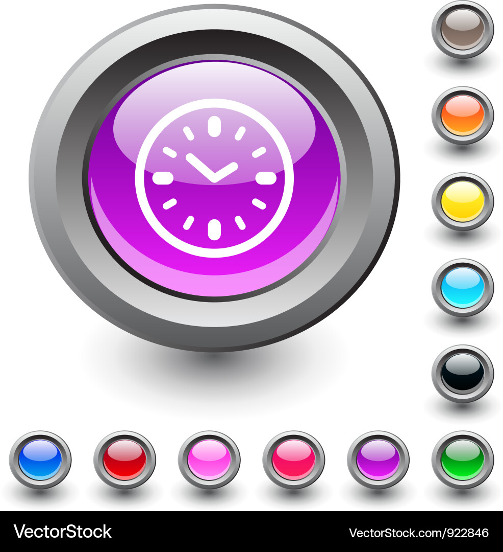 Round Time Button Icon Vector Image