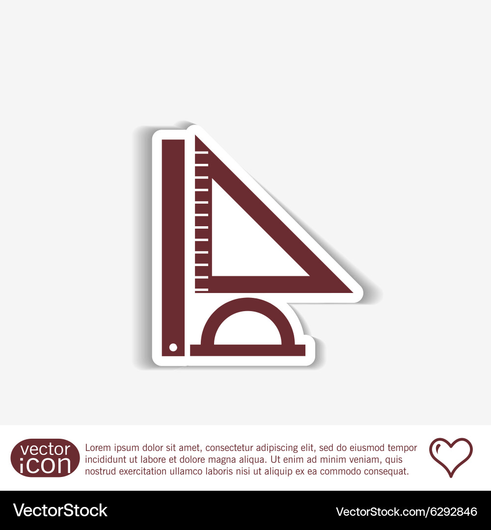 Ruler protractor triangle symbol of geometry vector image