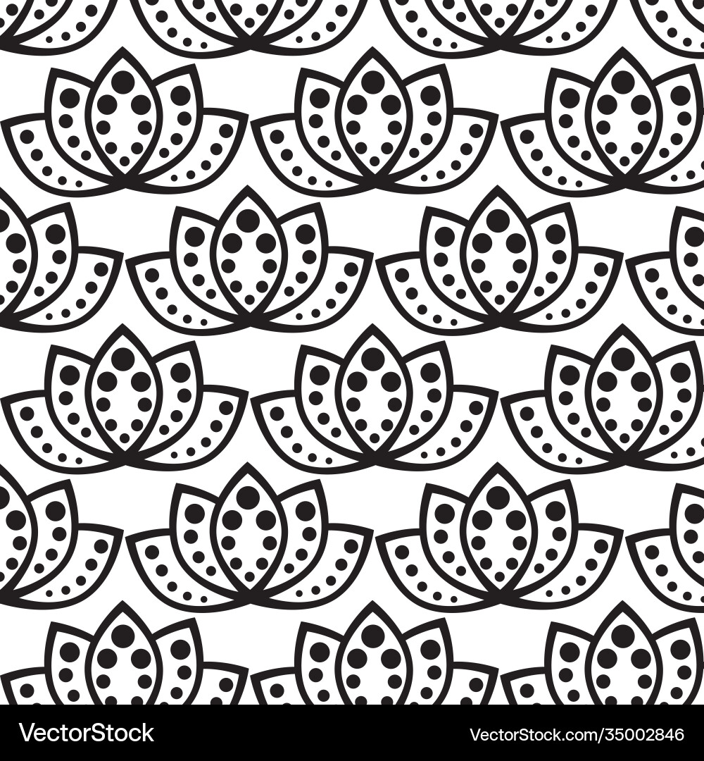 Seamless pattern with lotus flower image Vector Image