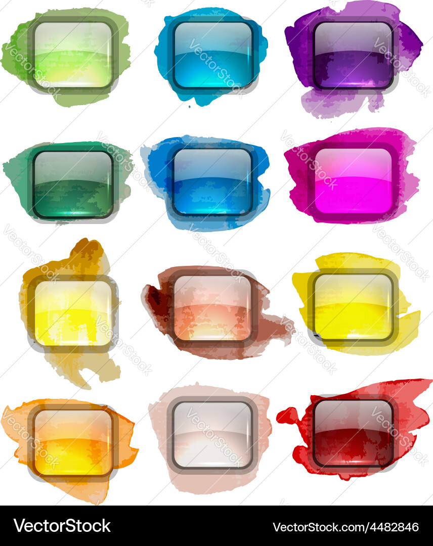 Set of glossy button icons for your design Vector Image
