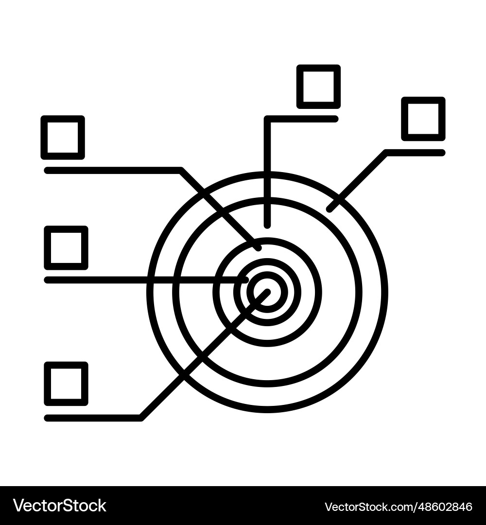 Simple outline of pie chart with business data Simple outline of pie chart with business data vector image