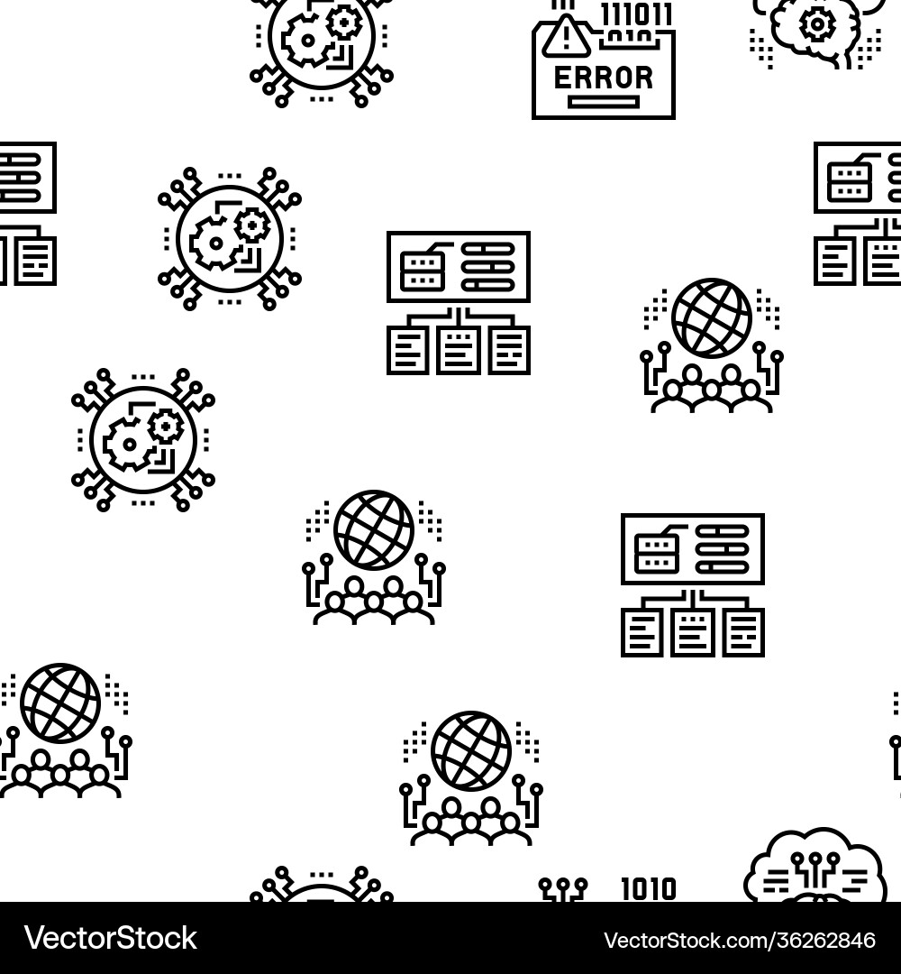 System work process seamless pattern System work process seamless pattern vector image