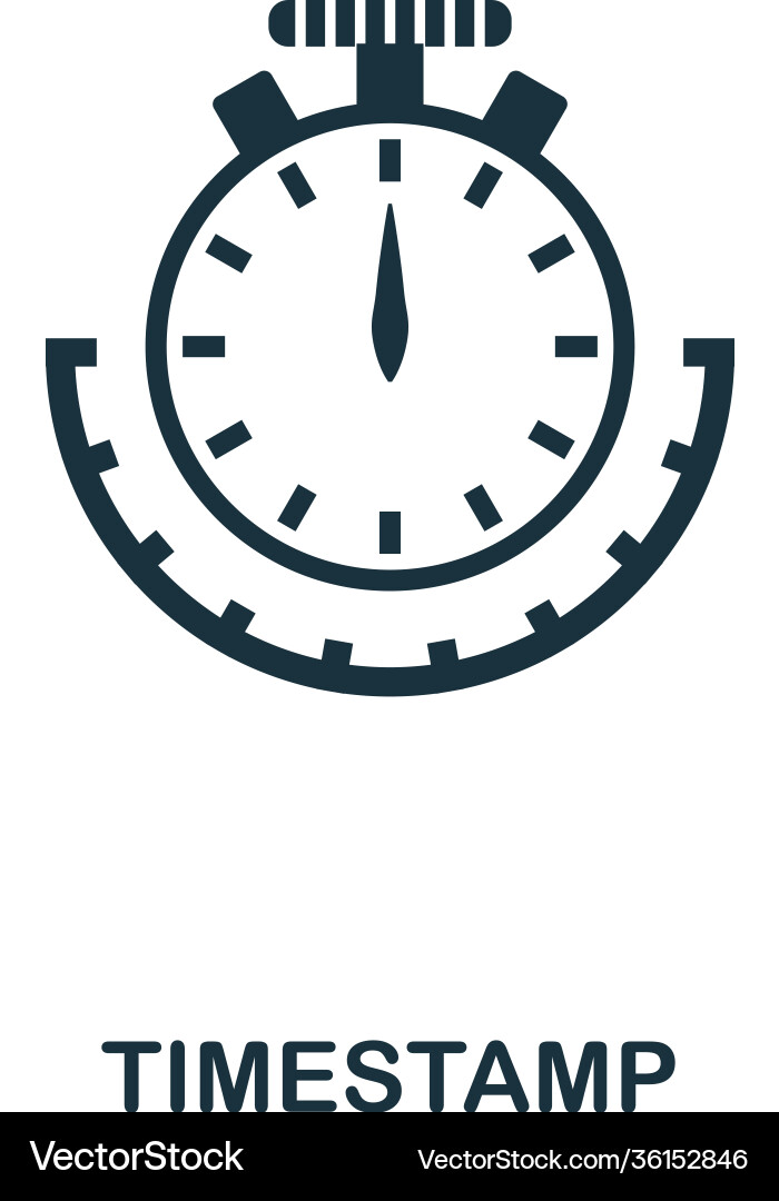 Timestamp icon monochrome style design from Timestamp icon monochrome style design from vector image