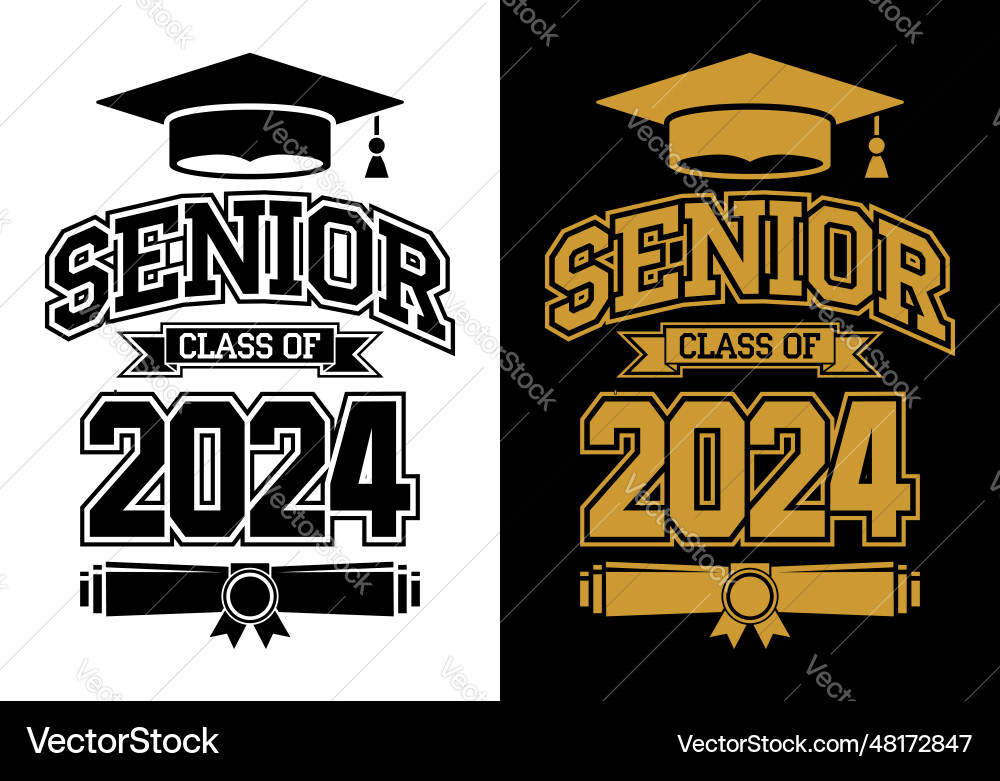 2024 graduate class logo 2024 graduate class logo vector image