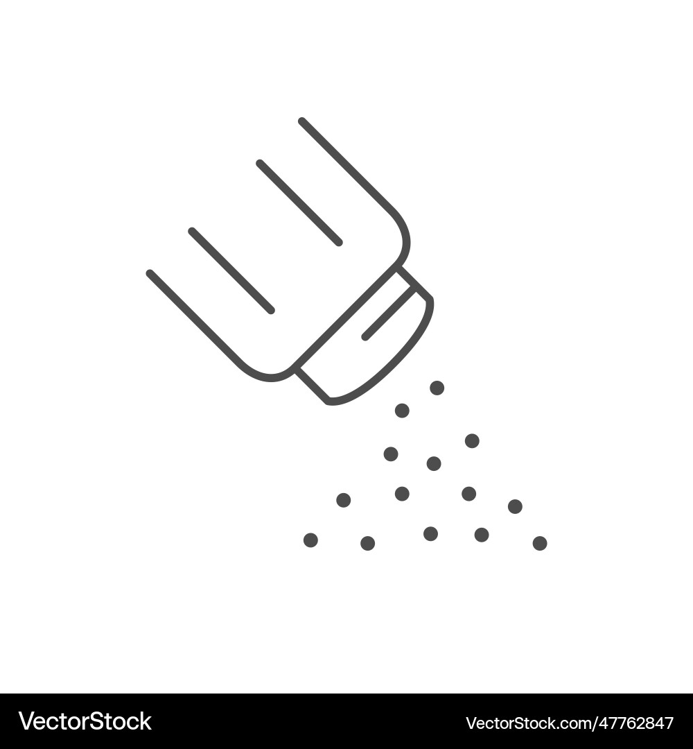 Adding salt line outline icon Adding salt line outline icon vector image