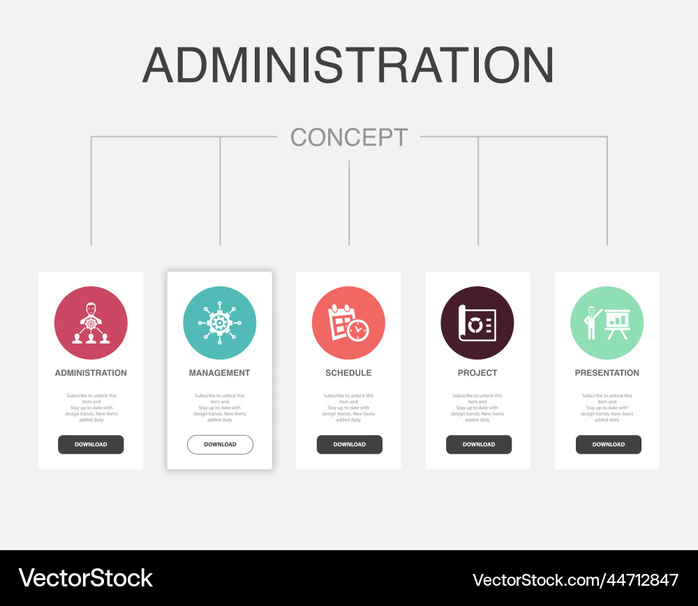 Administration management schedule project Vector Image