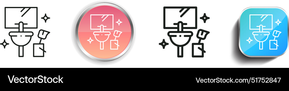 Basin icon thin linear regular and button style Basin icon thin linear regular and button style Vector Image