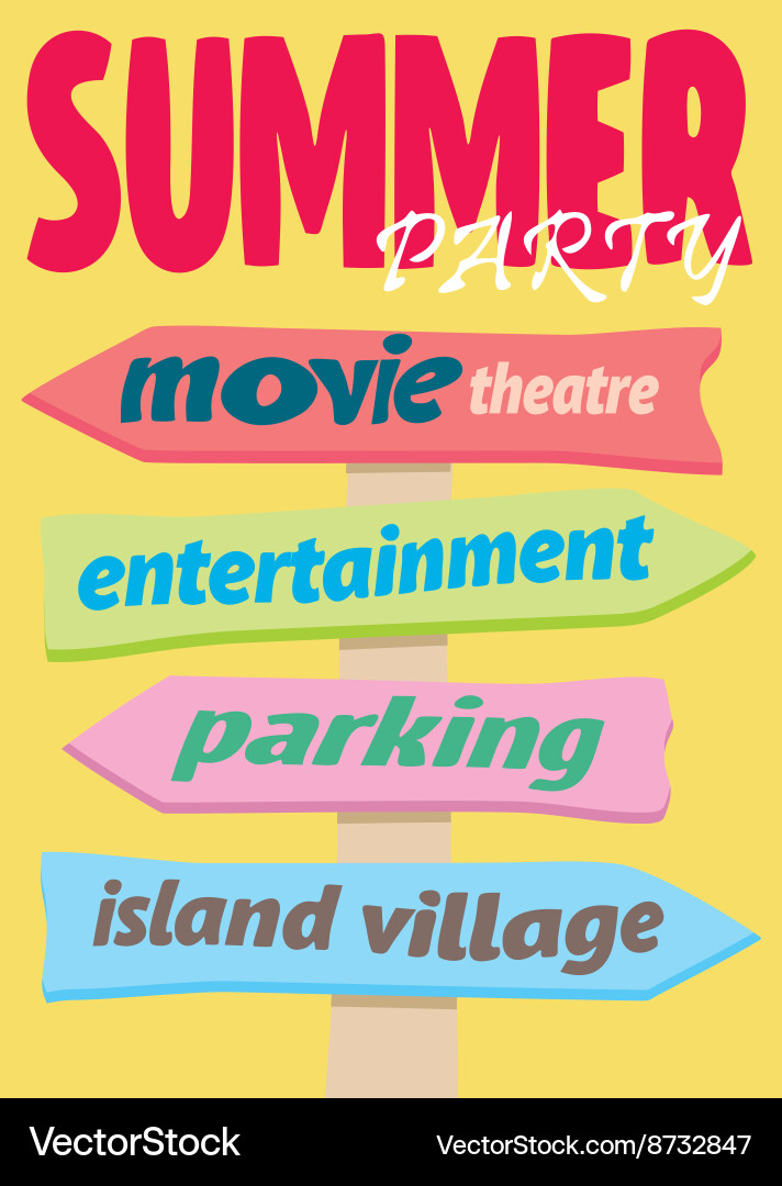 Beach signpost index trends for different vector image