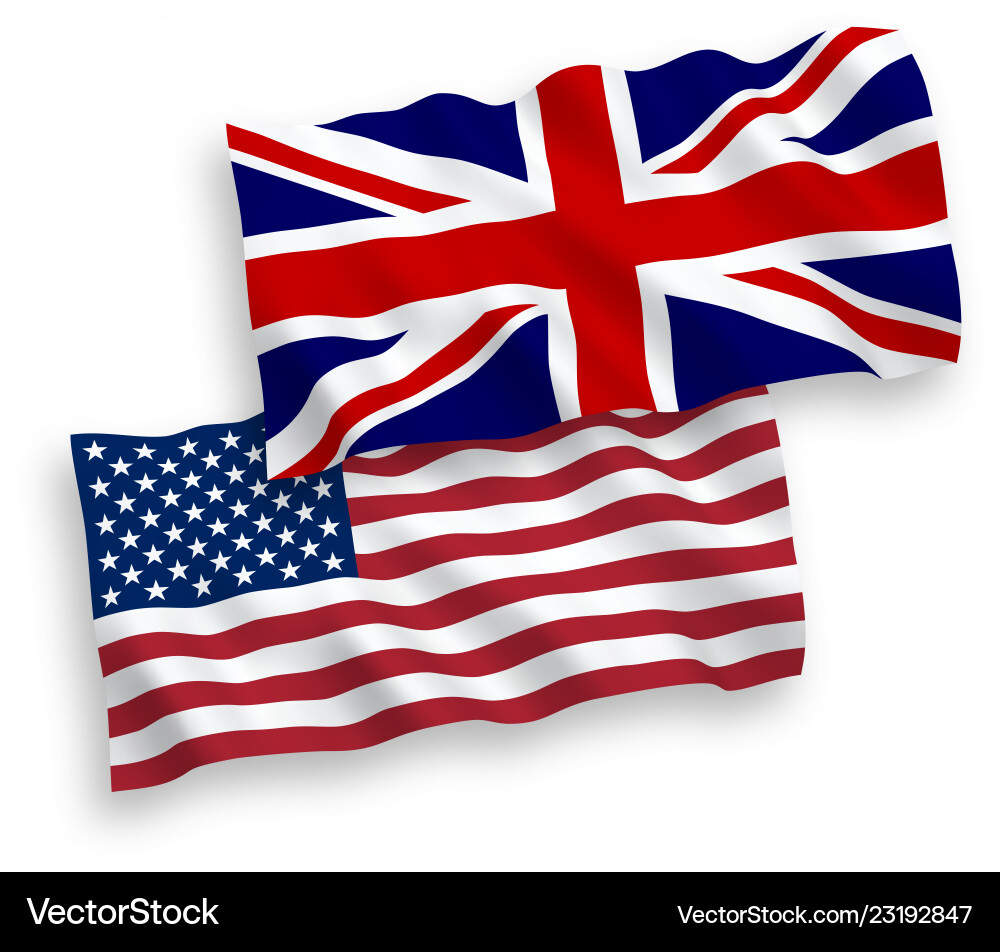 British and American Flags vector image