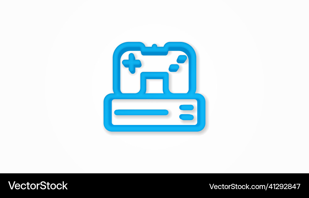 Console and joystick gaming 3d realistic line vector image