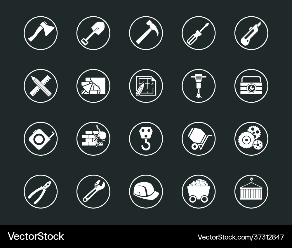 Construction set line icons with open path Construction set line icons with open path vector image