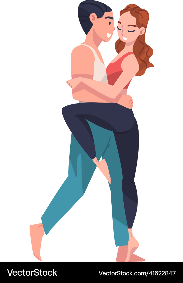 Dancing couple performing dance at choreography Dancing couple performing dance at choreography vector image