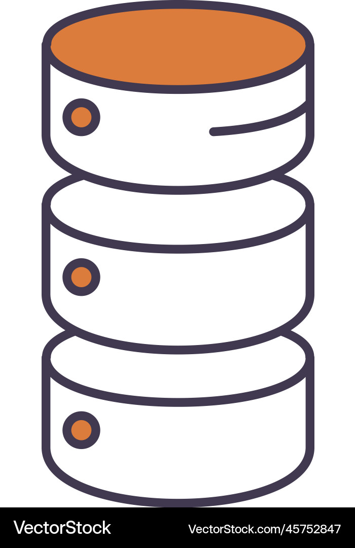 Database icon data server base cylinder vector image