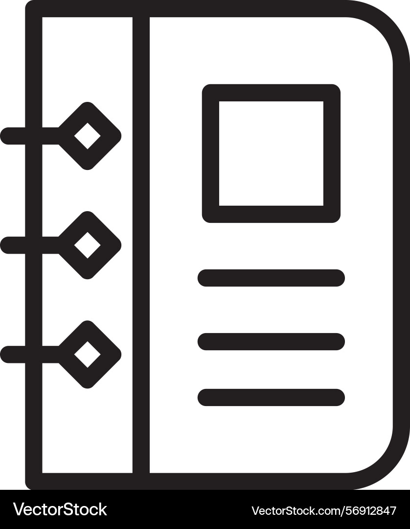 Diary linear style icon design Vector Image