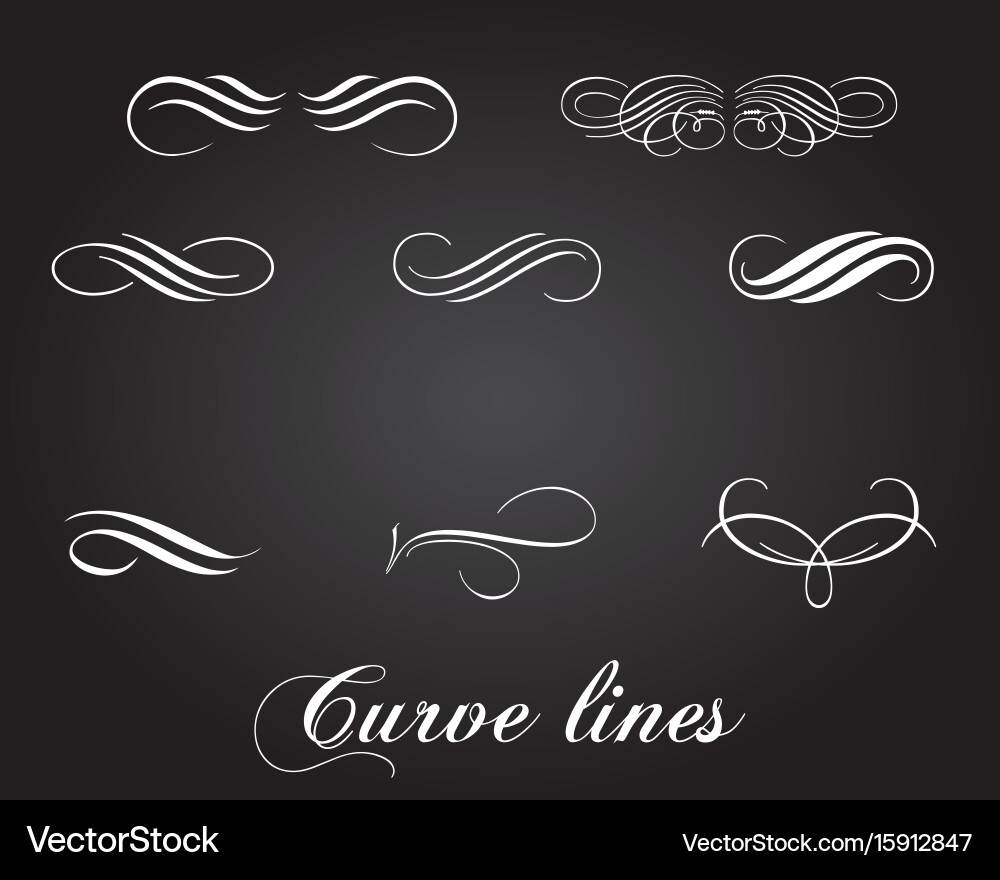 Elegant Curve and Line Elements Vector Image