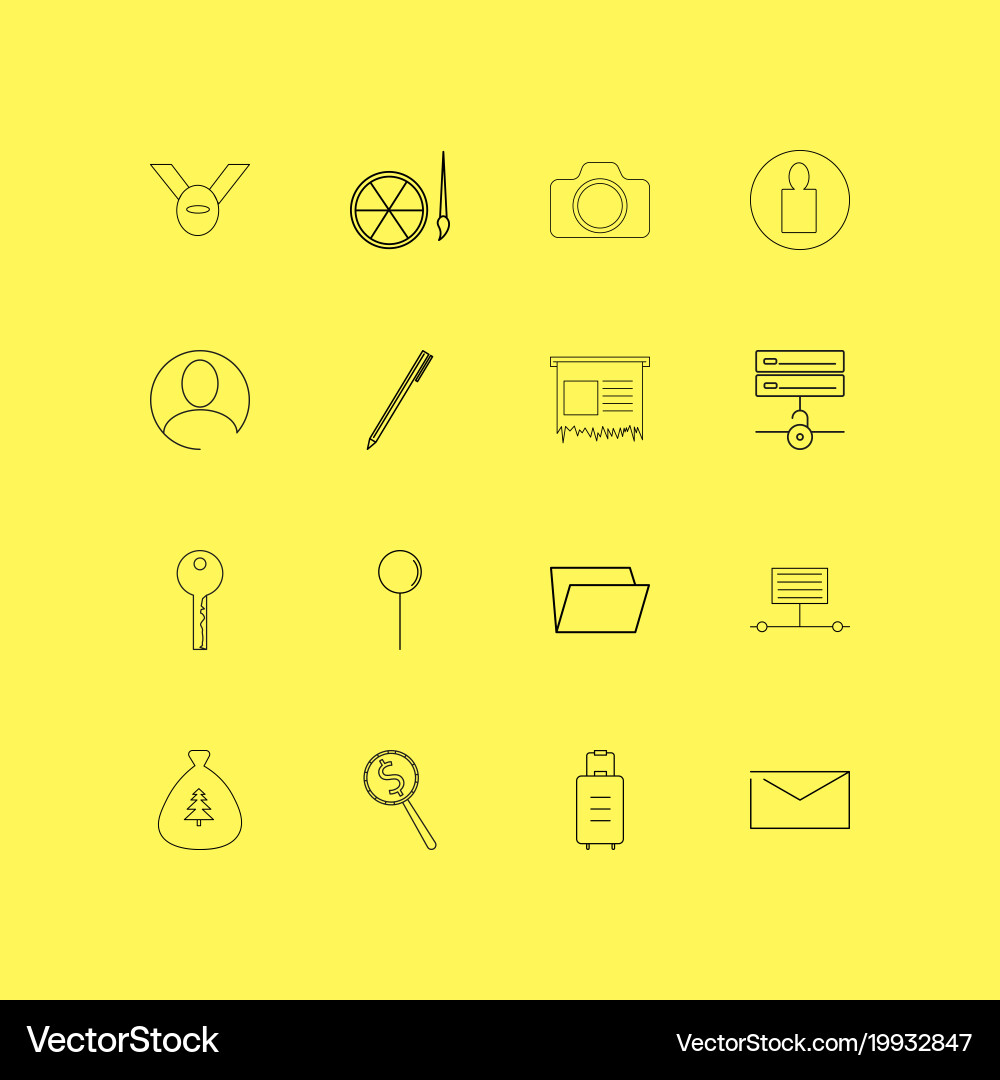 Essential linear icon set simple outline icons vector image
