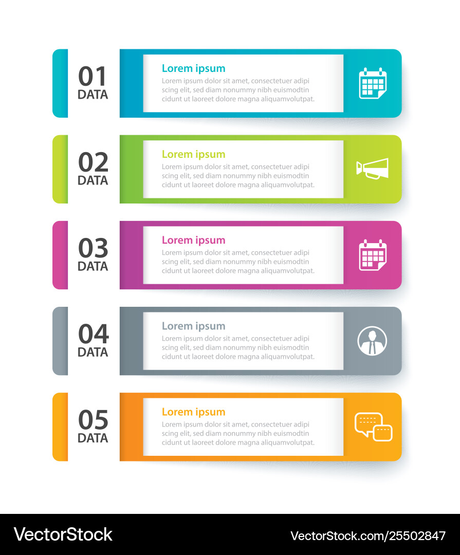 Five Index Tabs - Paper Template vector image