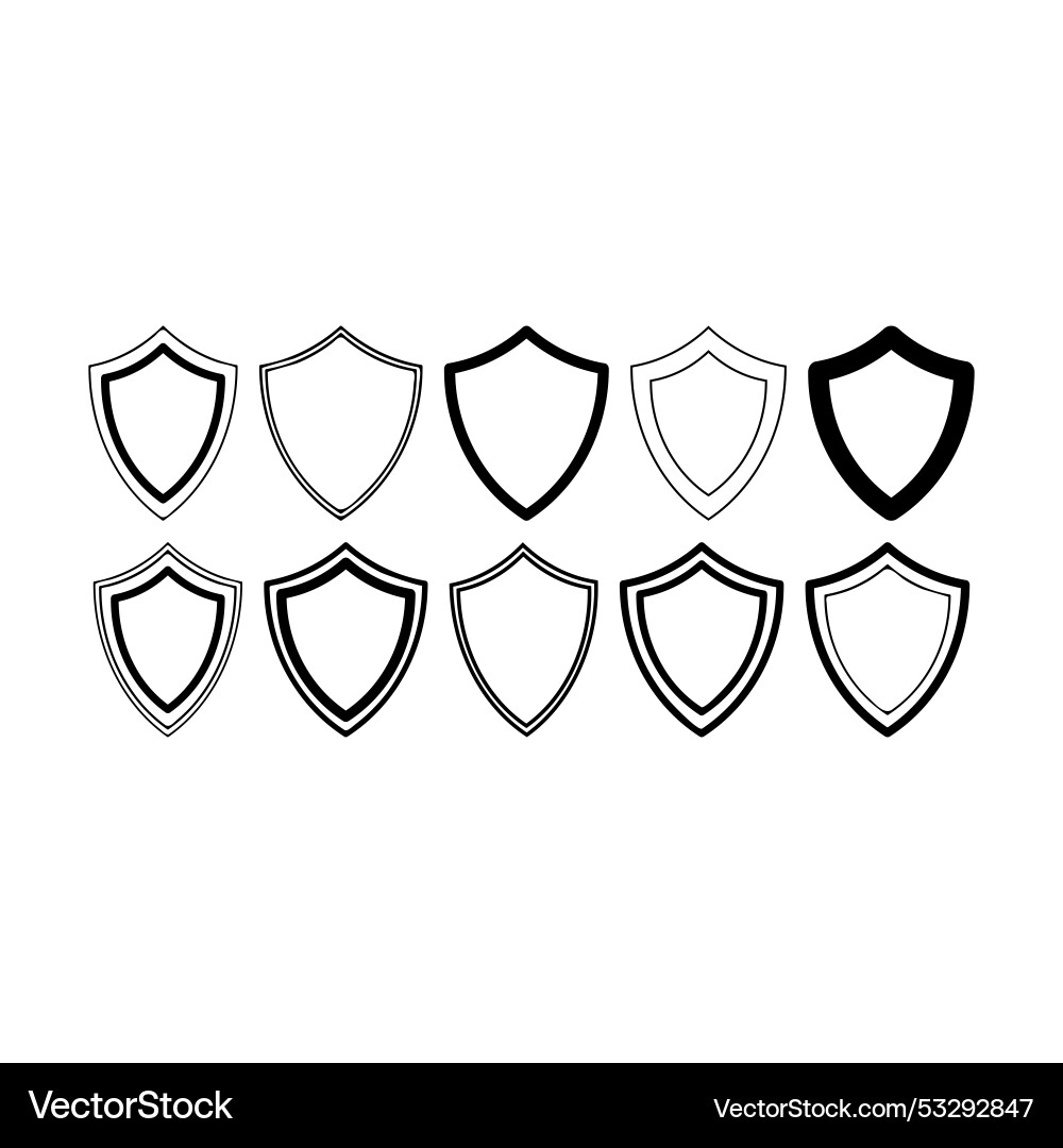 Frame shield icon element outline border grunge Frame shield icon element outline border grunge vector image