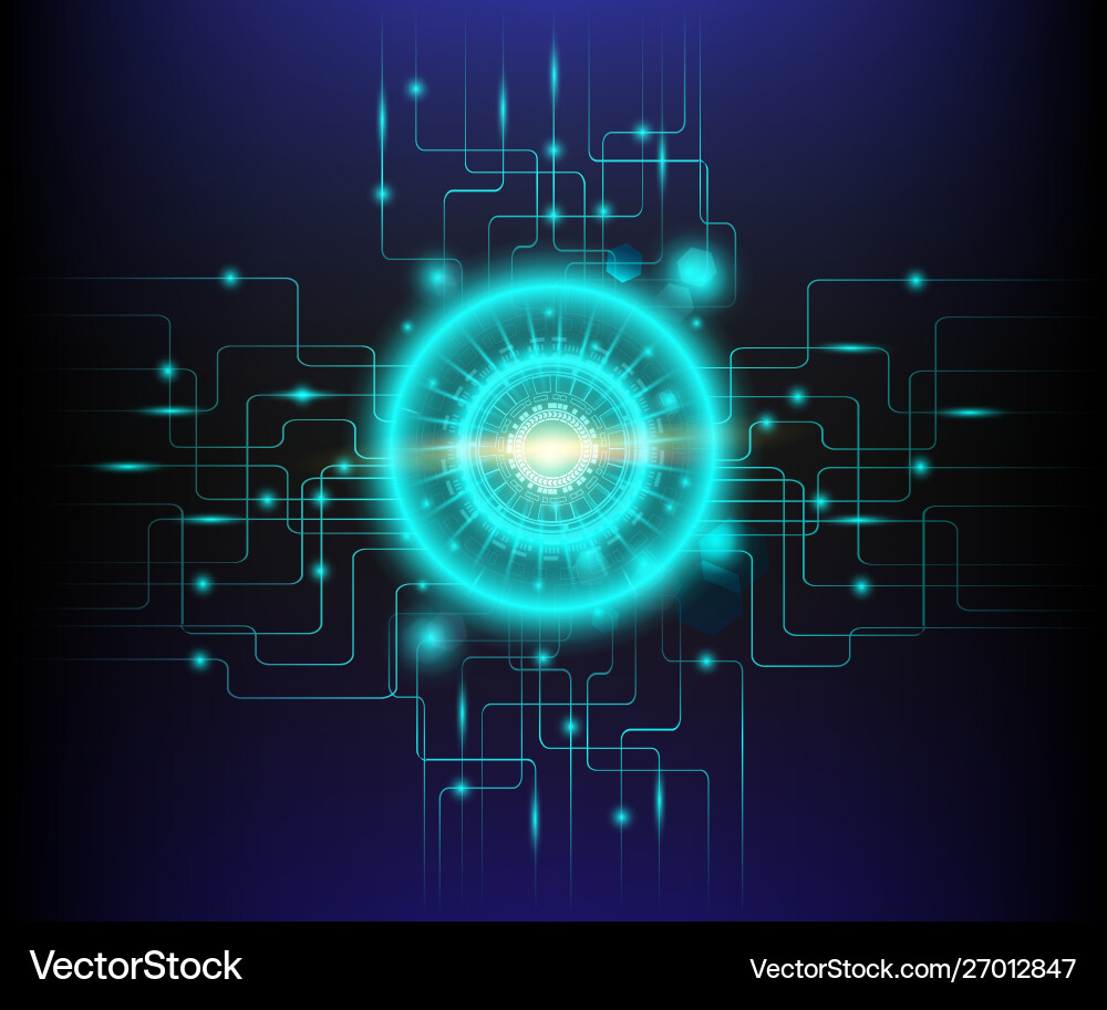 Future technology push button concept vector image
