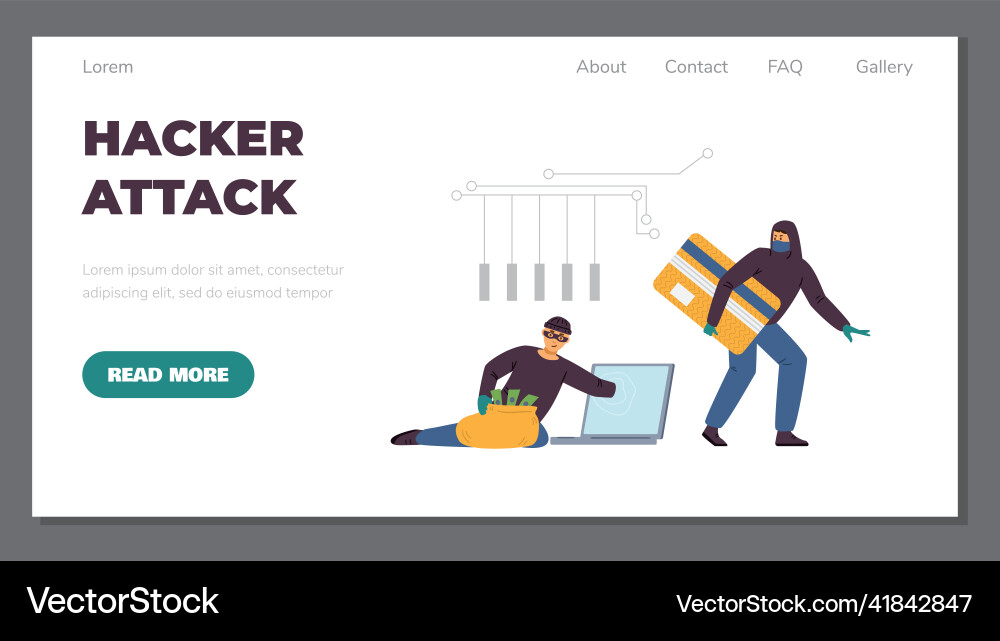 Hacker Angriff Website mit Hackern Hacker Angriff Website mit Hackern vektorbild