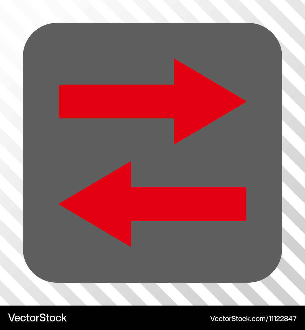 Horizontal flip arrows rounded square button Vector Image