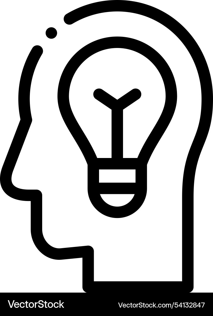 Idea icon thin linear style design isolated Idea icon thin linear style design isolated vector image