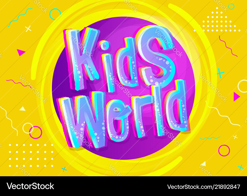 Kids world background in cartoon style bright Kids world background in cartoon style bright vector image