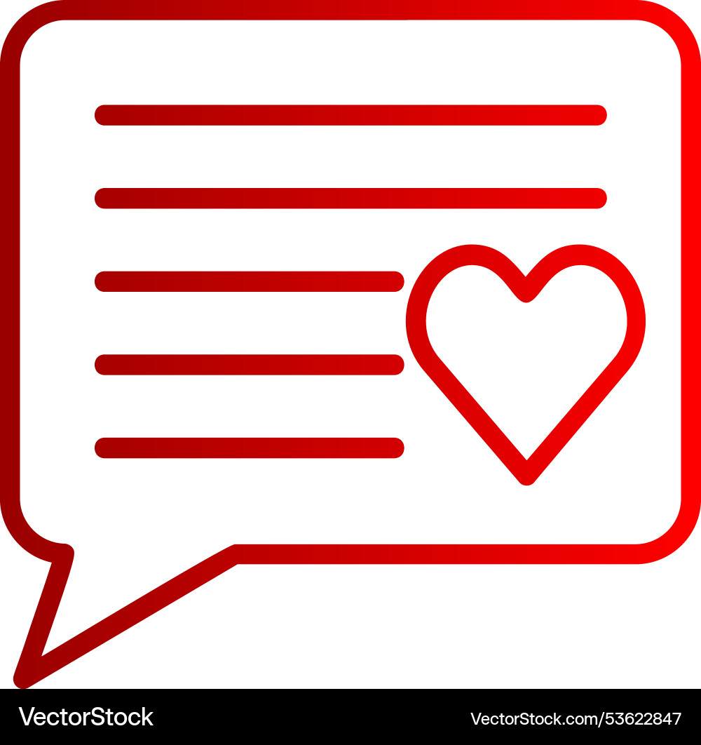 Message line gradient icon Vector Image