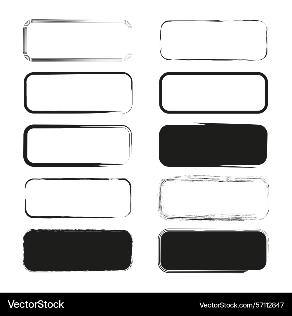 Rectangle bar icon filled outline shape set Rectangle bar icon filled outline shape set Vector Image