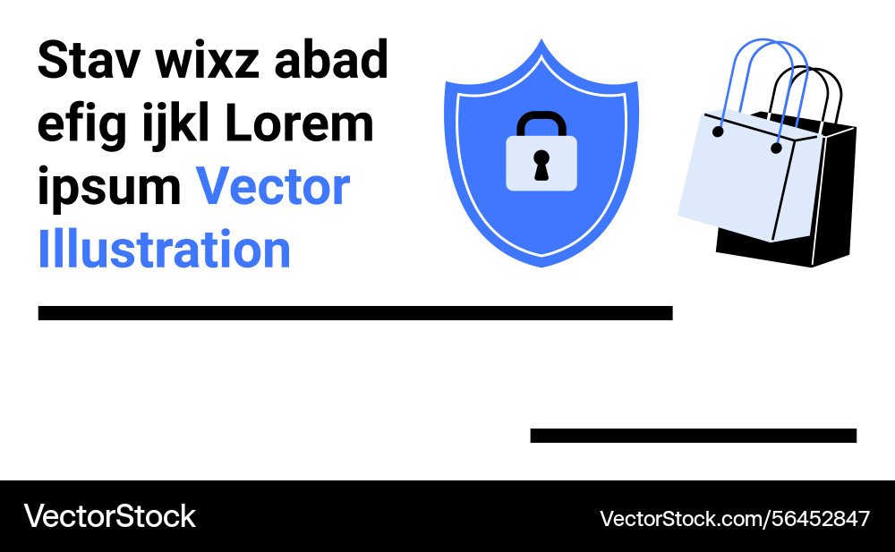 Secure shopping concept with lock shield Vector Image