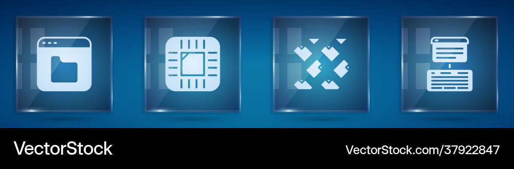 Set browser files processor with cpu data stream Set browser files processor with cpu data stream vector image