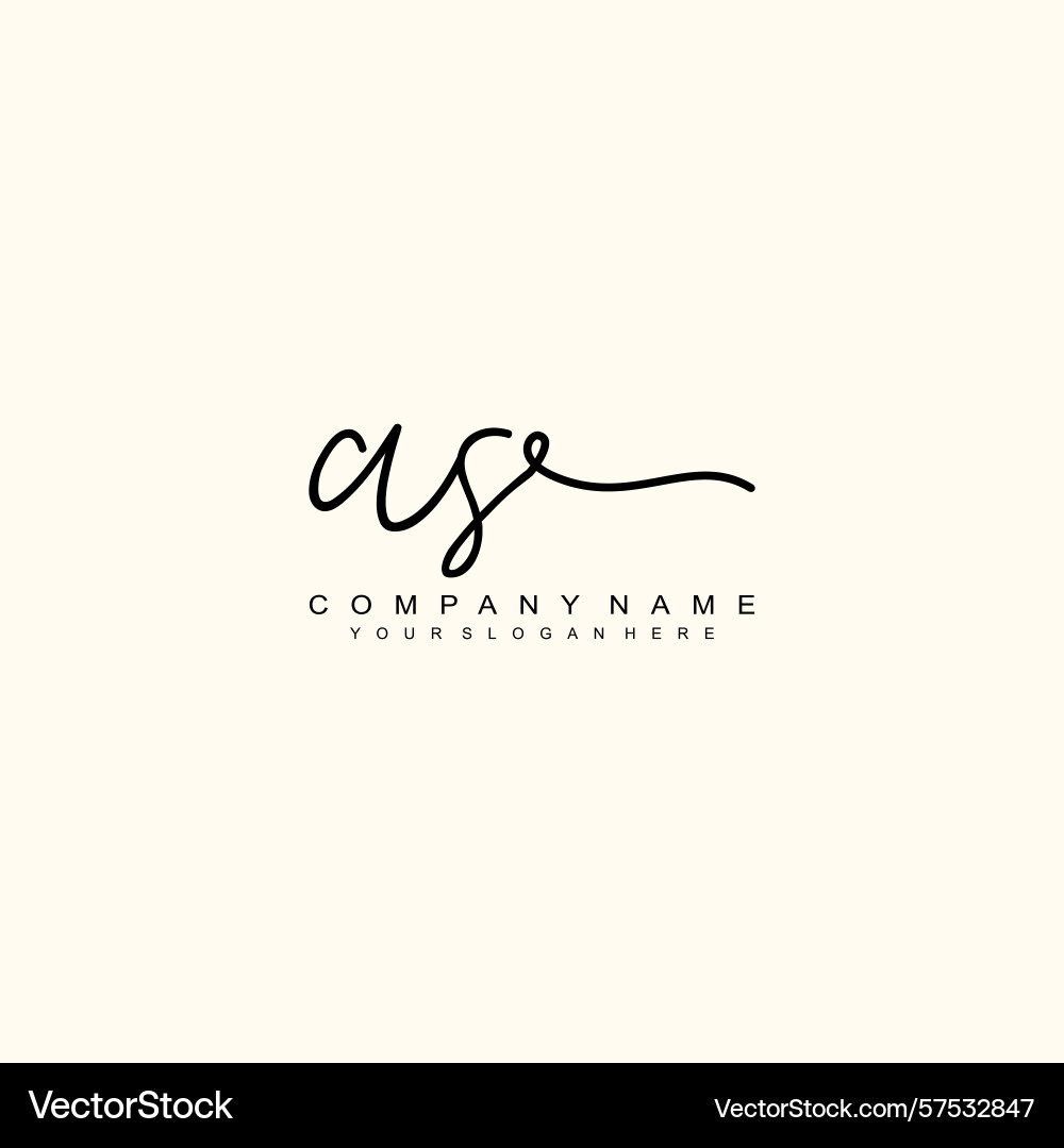 Signature style as initial logos initials logo Vector Image