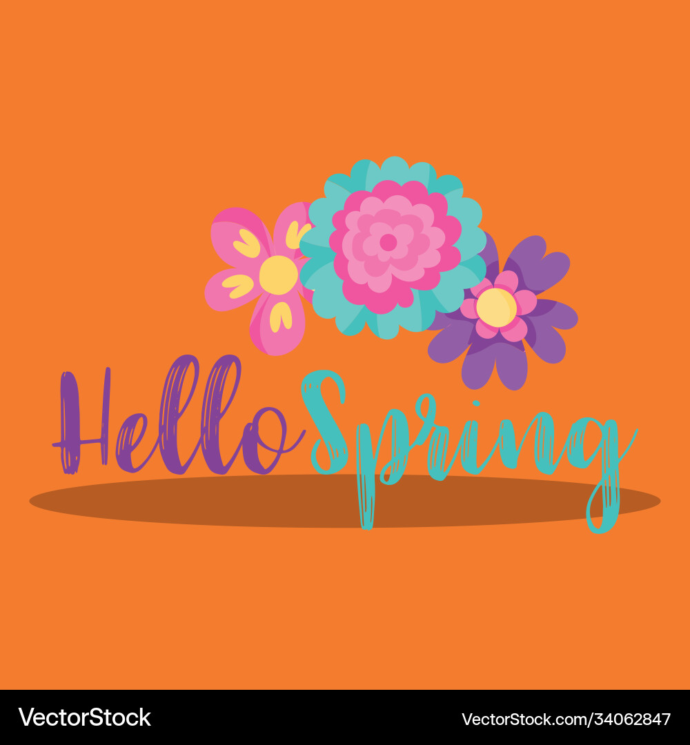 Spring llama hello 09 Vector Image