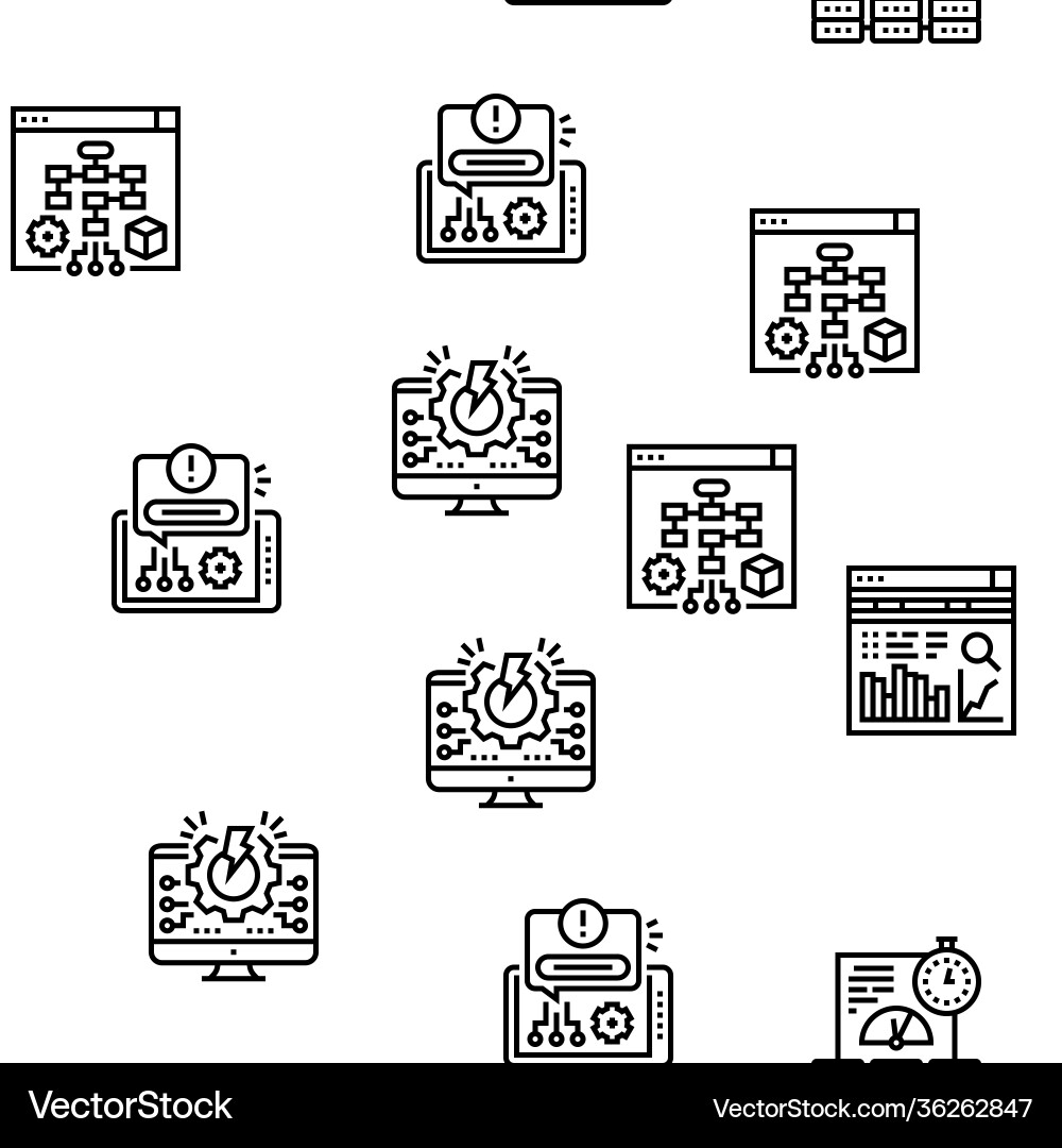 System work process seamless pattern Vector Image