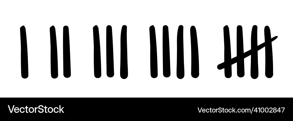 Tally marks count or prison wall sticks lines Tally marks count or prison wall sticks lines Vector Image