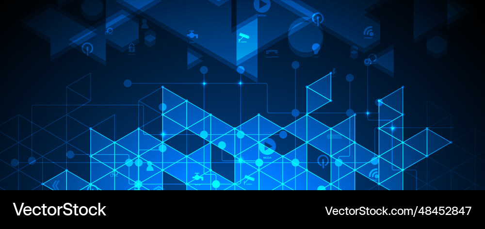 Technology banner design with hexagons abstract Technology banner design with hexagons abstract vector image