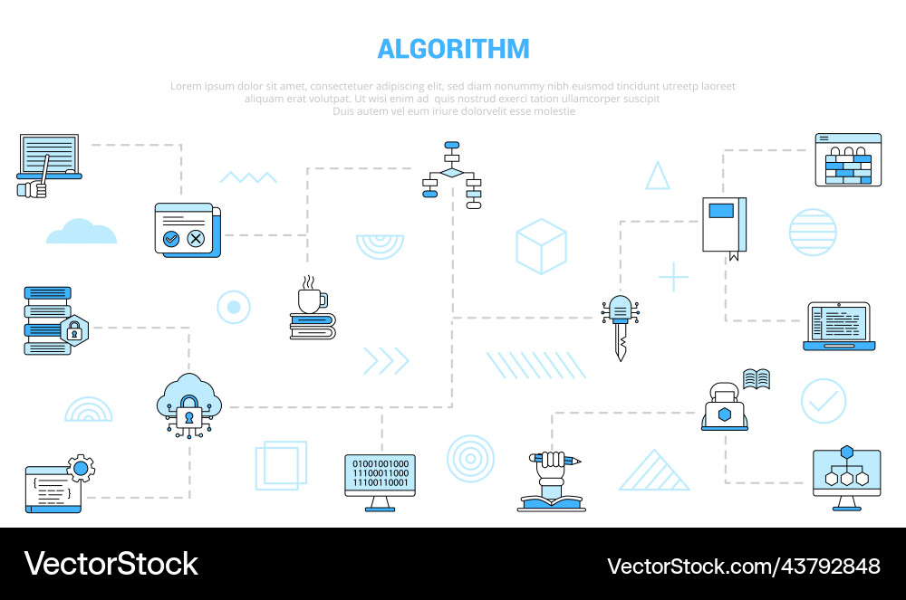 Algorithm Konzept mit Icon-Set-Vorlage-Banner Algorithm Konzept mit Icon-Set-Vorlage-Banner vektorbild