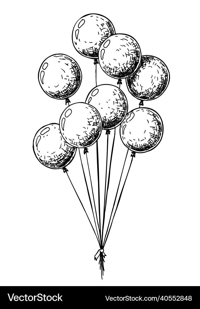 Balloons inflatable balls on a string Balloons inflatable balls on a string vector image