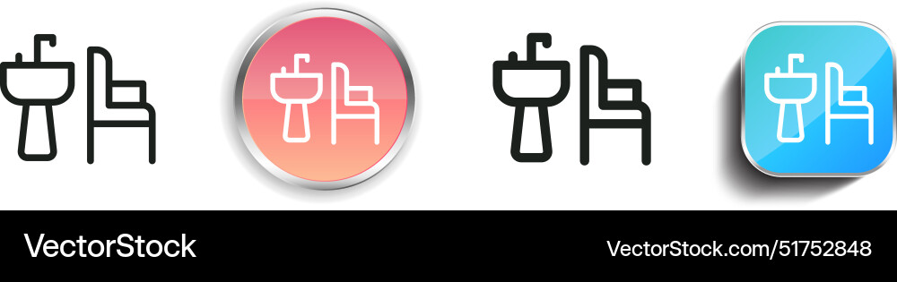 Basin icon thin linear regular and button style Basin icon thin linear regular and button style vector image