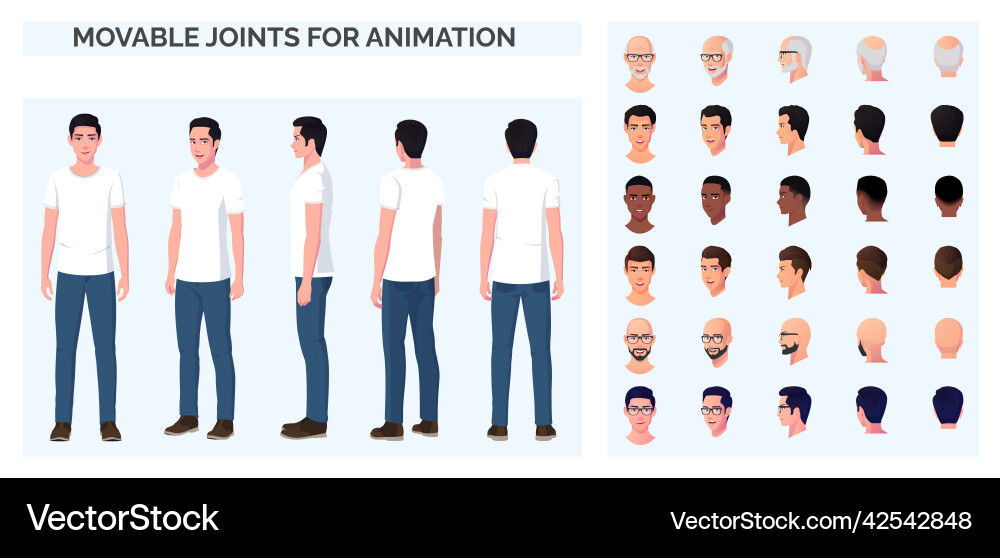 Cartoon character creation with a casual man Cartoon character creation with a casual man vector image