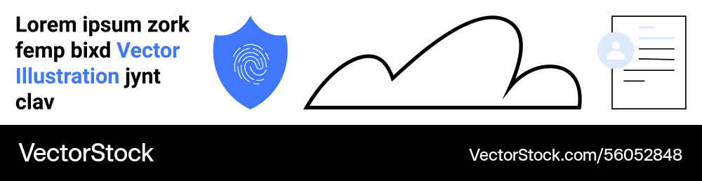 Cloud storage with security shield and document Cloud storage with security shield and document vector image