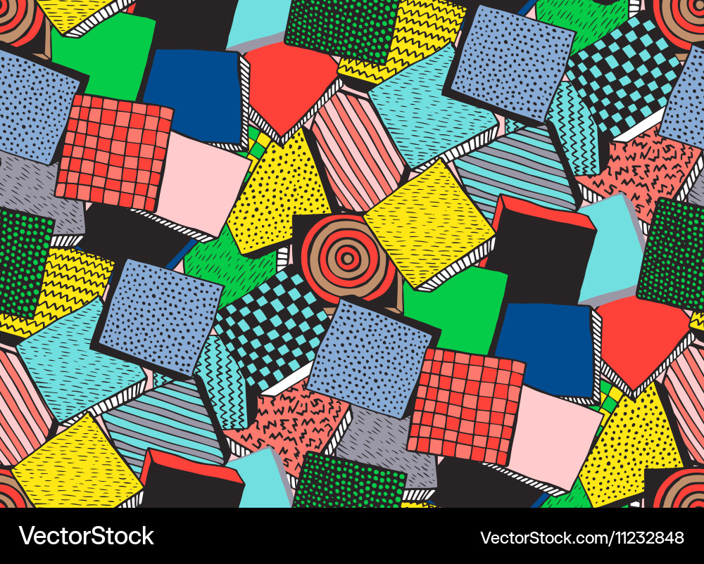 Colorful Abstract Block Pattern vector image