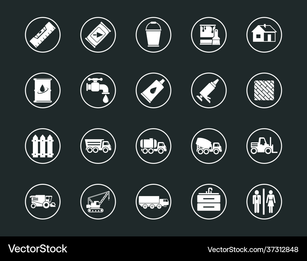 Construction set line icons with open path Construction set line icons with open path vector image