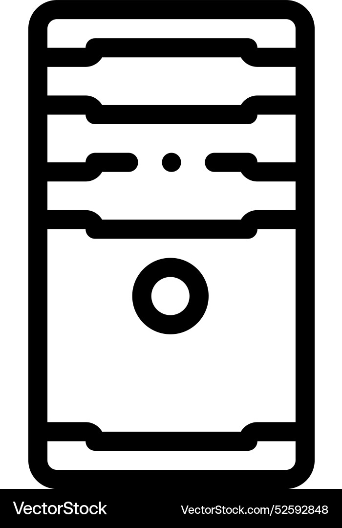 Cpu tower icon thin linear style design isolated Cpu tower icon thin linear style design isolated vector image
